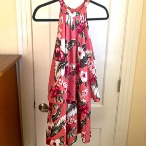 Halter open back floral romper size L